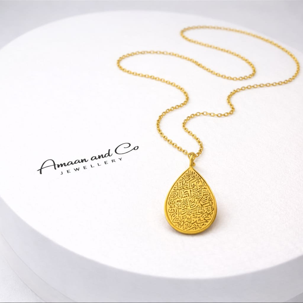 Ayatul kursi Droplet necklace