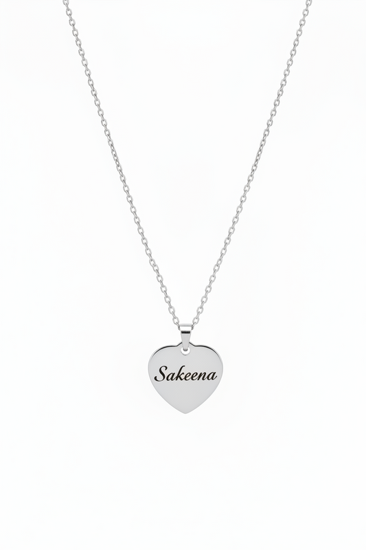 Custom Engrave Heart Pendant Necklace