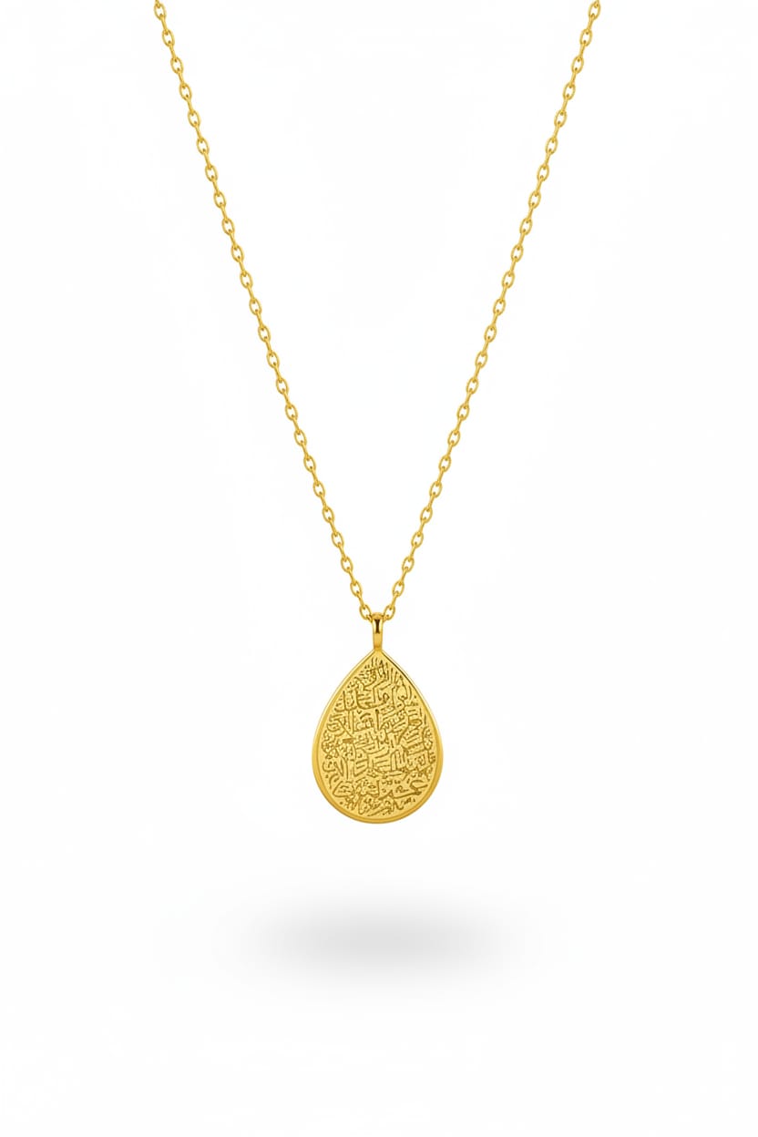 Ayatul kursi Droplet necklace
