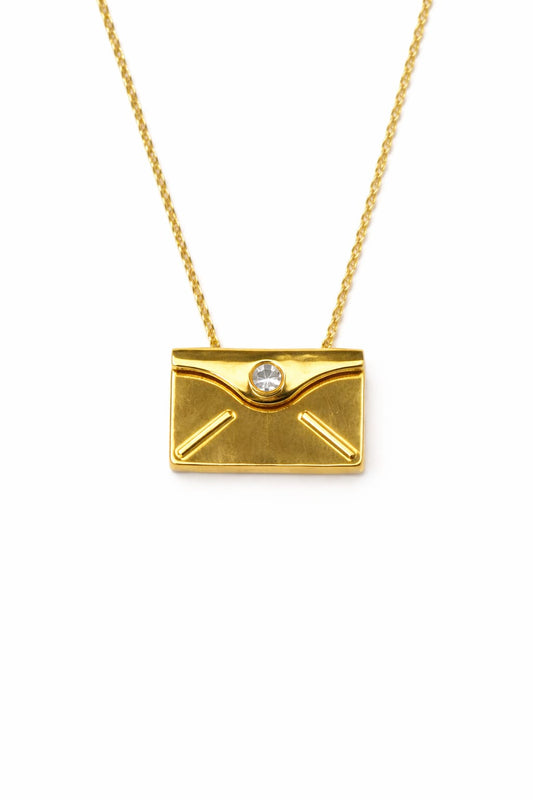 Custom Engraved Envelope Necklace