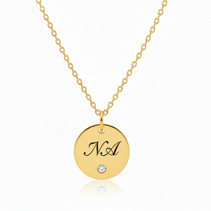 Custom Engraved Small Round Pendant Necklace