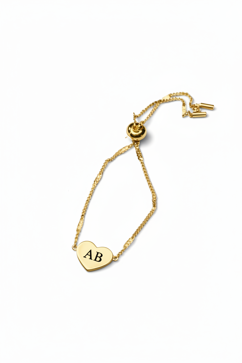 Custom Engraved Heart Bracelet