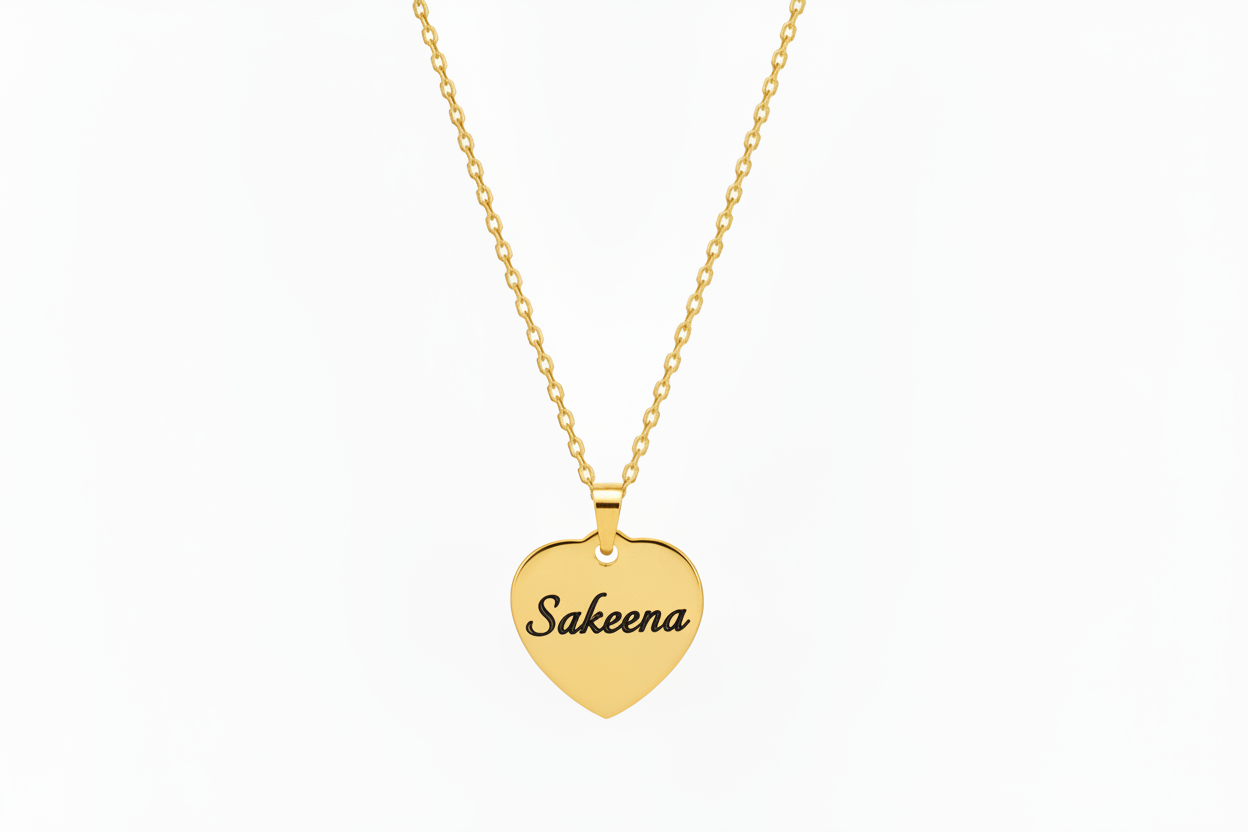 Custom Engrave Heart Pendant Necklace