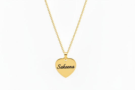 Custom Engrave Heart Pendant Necklace