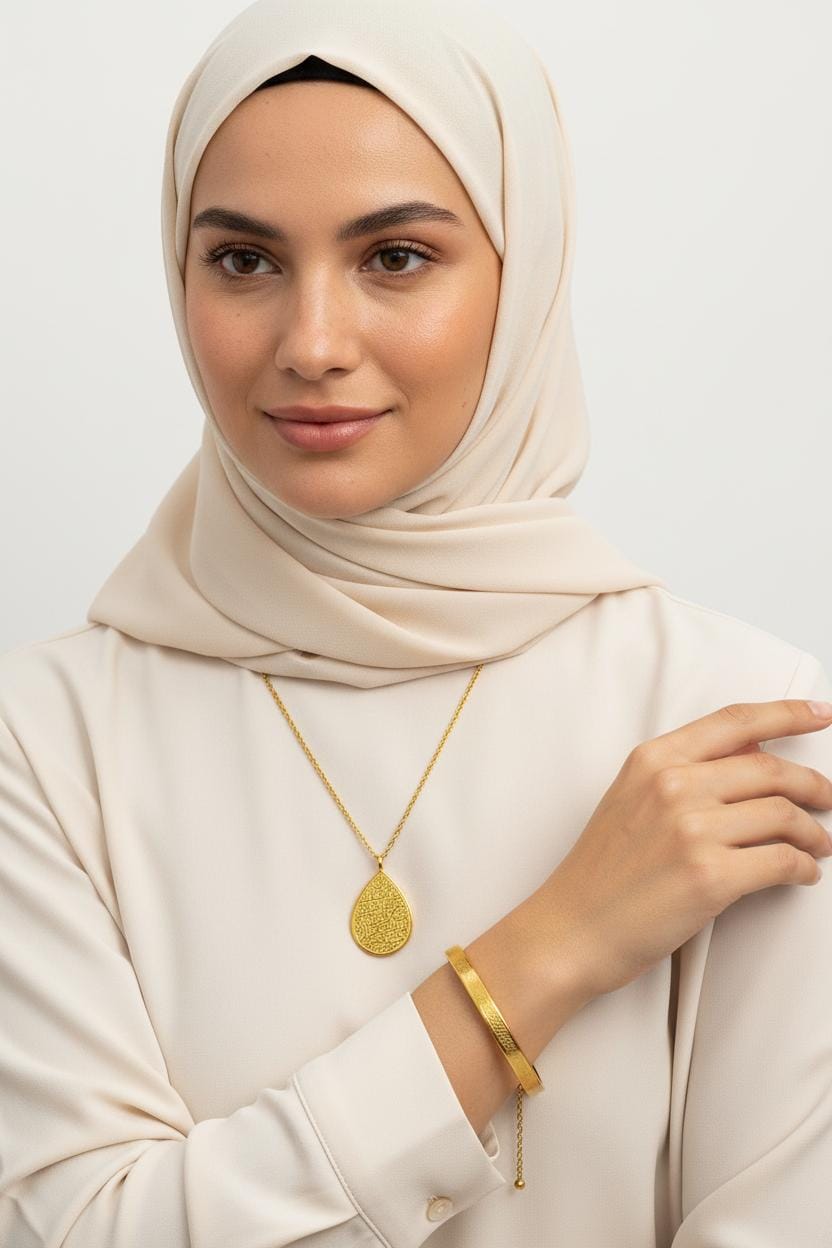 Ayatul kursi necklace and bracelet set (GOLD ONLY)