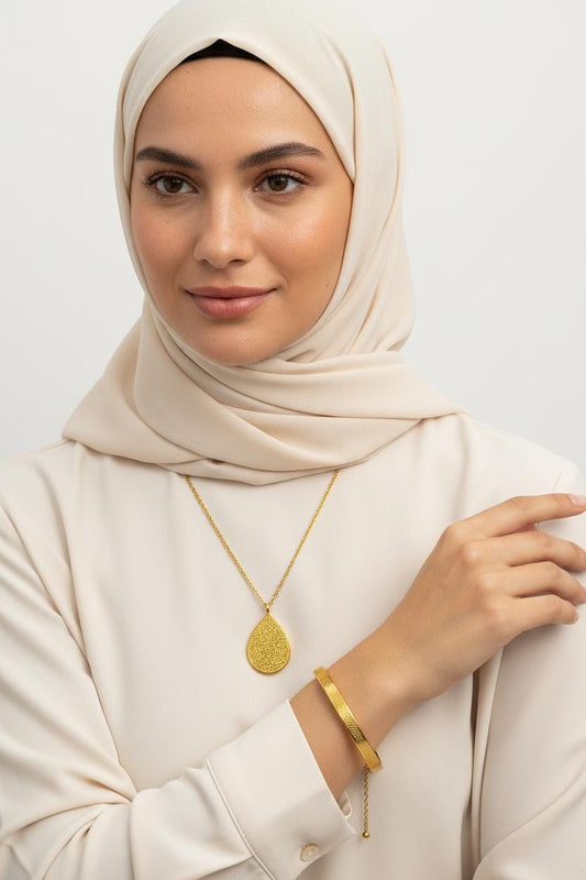 Ayatul kursi necklace and bracelet set (GOLD ONLY)