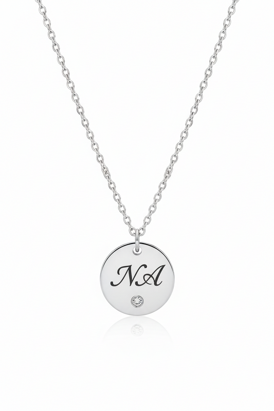 Custom Engraved Small Round Pendant Necklace