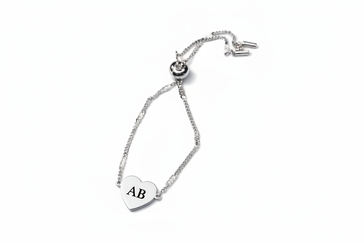 Custom Engraved Heart Bracelet