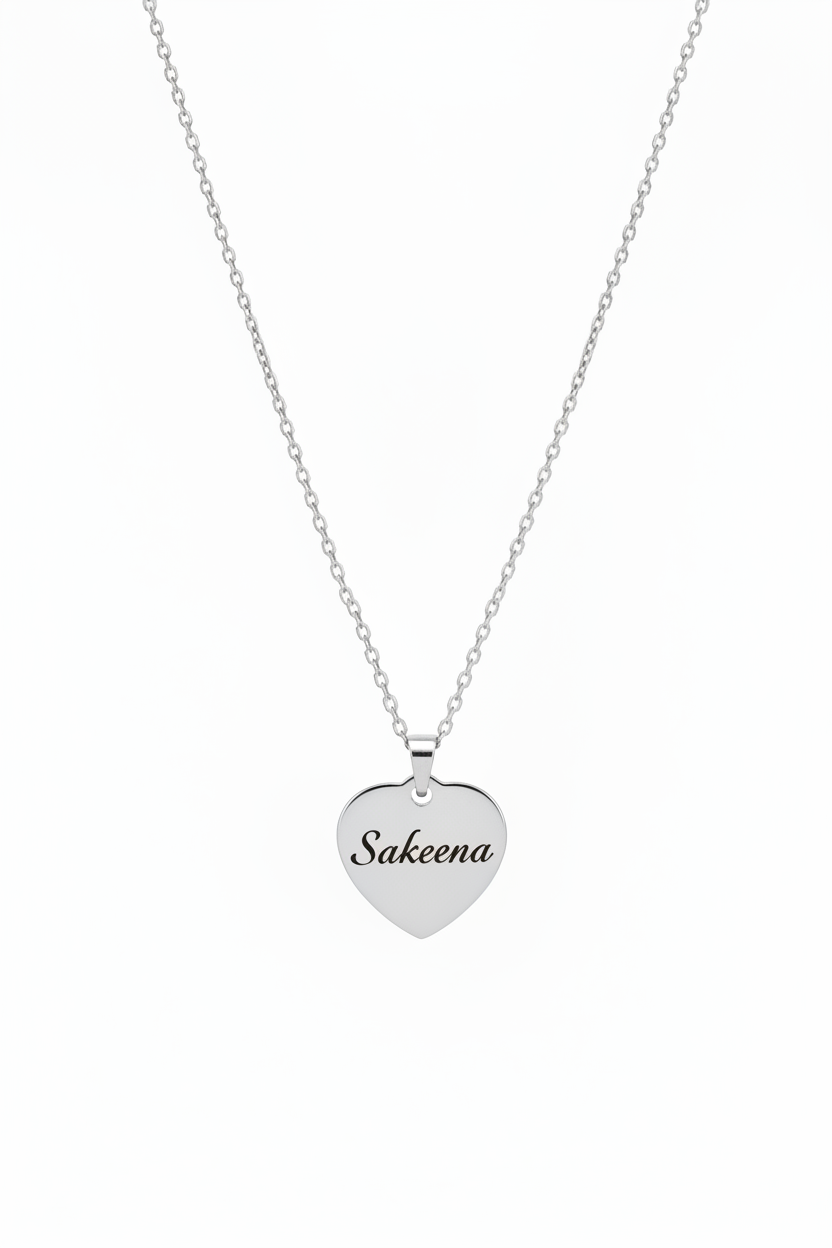 Custom Engrave Heart Pendant Necklace