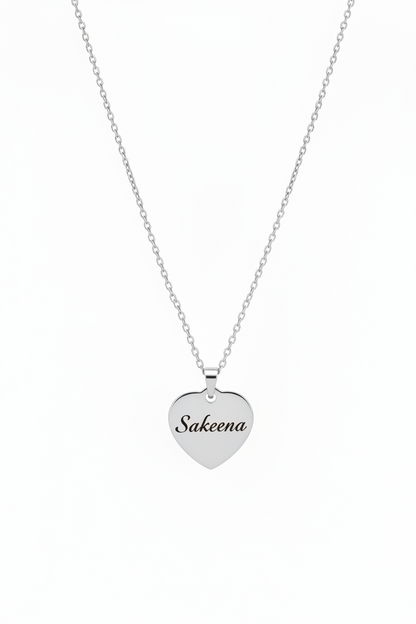 Custom Engrave Heart Pendant Necklace